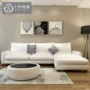 Nordic da bò sofa da căn hộ nhỏ tối giản phòng khách nhỏ sofa góc da kết hợp của lớp đầu tiên hiện đại - Ghế sô pha sofa gỗ hiện đại