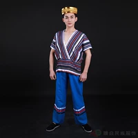 Qingyi Custom Machine Dulong Trang phục dân tộc Sọc Trang phục biểu diễn vũ điệu hàng ngày Trang phục nam - Trang phục dân tộc trang phục dân tộc các nước
