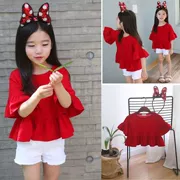 Quần áo trẻ em bé gái thời trang tay ngắn Áo thun búp bê hè 2018 phiên bản Hàn Quốc mới của bé trai cotton lớn