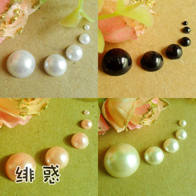 taobao agent 1.5 ~ 10mm ultra-small semi-circular semi-semi-face flat-bottom imitation pearl patch 10-100 eyes bjd baby clothes handmade