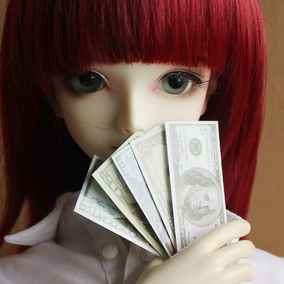 taobao agent Crossing 1 yuan 6 mini props USD 1 20 50 100 face value 5 3 points BJD DD SD