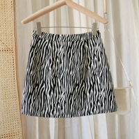 Зебра, весенняя юбка, ретро поясная сумка, мини-юбка для школьников, коллекция 2021, высокая талия, А-силуэт