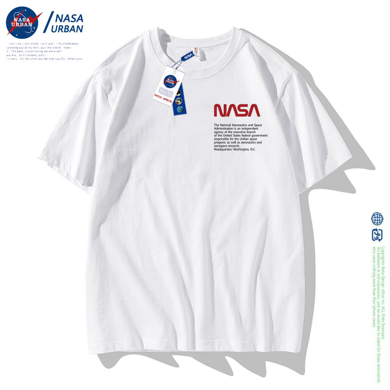 NASA URBAN联名款宽松短袖打底穿T恤男女情侣款夏季纯棉短袖T恤潮