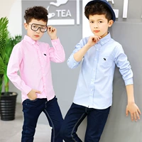 Quần áo trẻ em cậu bé áo sơ mi 2018 mới mùa xuân và mùa thu Hàn Quốc phiên bản của áo sơ mi dài tay trẻ em trong áo trẻ em lớn áo sơ mi mỏng áo bé trai