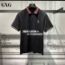 Cửa hàng quần áo nam GXG với đoạn 2019 mùa thu mới màu đen giản dị ve áo ngắn tay áo polo nam GY124601E - Polo áo polo nam hàng hiệu Polo