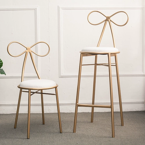 Металлический современный стульчик для кормления для отдыха с бантиком для принцессы для домашнего использования, скандинавский стиль