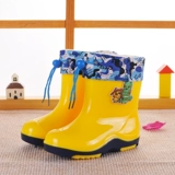 Детский дождевик, зимняя обувь для мальчиков, детские флисовые водонепроницаемые сапоги, средней длины