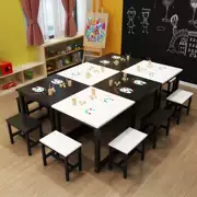 . Tranh bàn học khâu trắng họp kết hợp sơn bàn mẫu giáo bàn ghế nhân viên trẻ em bàn nghệ thuật - Nội thất giảng dạy tại trường