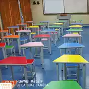 Bàn đào tạo học sinh và ghế kết hợp bàn màu và ghế nội thất trường học hình thang bàn tư vấn lớp nghệ thuật cho trẻ em - Nội thất giảng dạy tại trường
