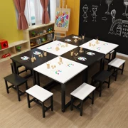 Tranh bàn học khâu trắng họp kết hợp sơn bàn mẫu giáo bàn ghế nhân viên trẻ em bàn nghệ thuật - Nội thất giảng dạy tại trường