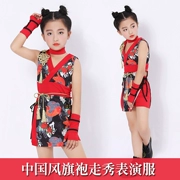 Trang phục cho trẻ em Ngày mới kiểu Trung Quốc sườn xám của trẻ em gái catwalk trình diễn các màn trình diễn khiêu vũ quần áo nhảy jazz - Trang phục