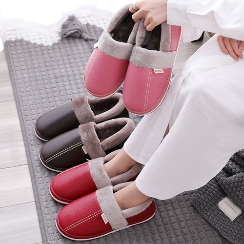 Тапочки, зимняя нескользящая утепленная удерживающая тепло полиуретановая обувь в помещении на платформе