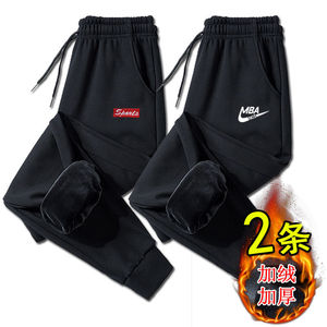 秋冬款裤子男士韩版潮流宽松百搭运动裤加绒加厚秋季工装休闲长裤