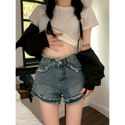 taobao agent Denim skirt, summer sexy shorts, high waist, A-line