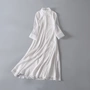 2018 mới được cải tiến của phụ nữ Zen đầm đầm dạ hội Agate khóa tay áo dài đứng cổ áo - váy đầm mẫu đầm đẹp