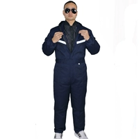 Тибетское синее пальто (добавить хлопок) с шляпой