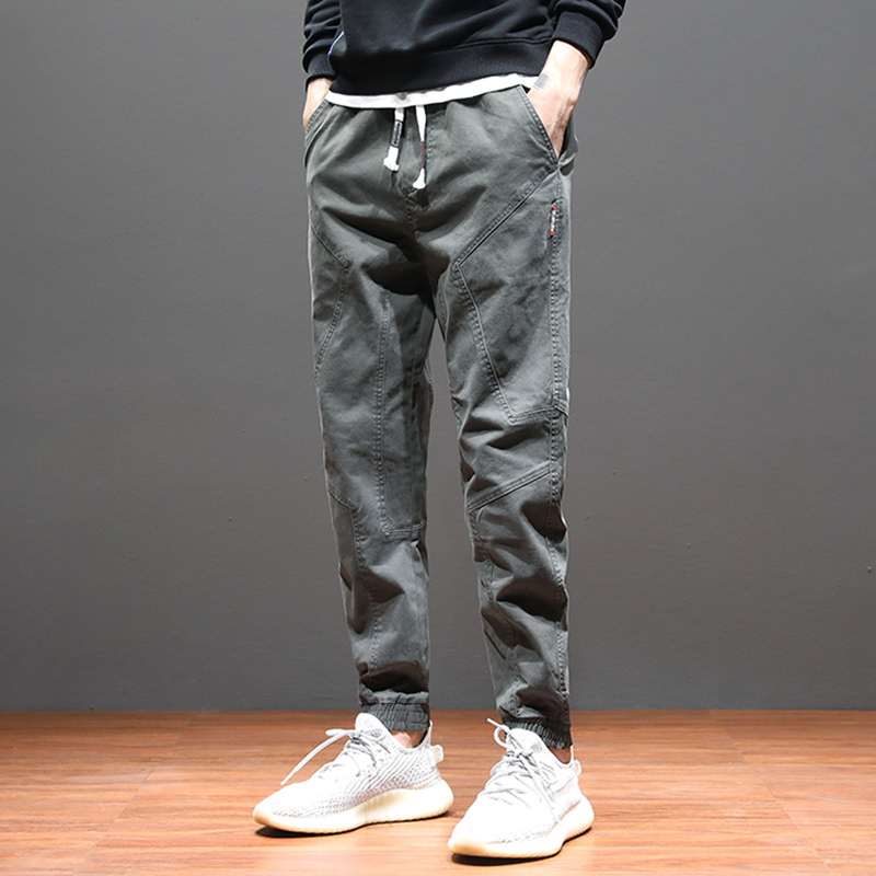 Dark Grey (Xm-565 Conventional)Hong Kong Chaopai Yu wenle man Casual pants Tightness motion trousers Tie one's feet Haren pants easy Pencil Pants trousers
