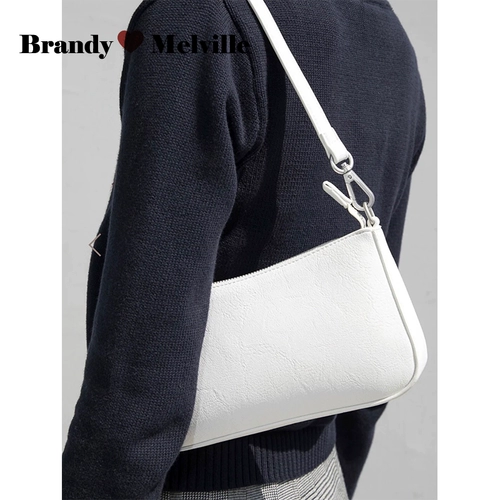 Белая сумка подмышку, сумка на одно плечо