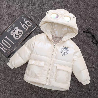 儿童羽绒服冬季新款韩版90%白鸭绒宇航员免洗童装男女童加厚连帽