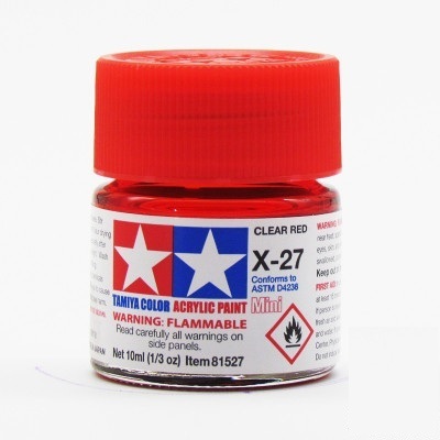 taobao agent Tiangong water-based paint glossy acryline 81527 x27 x-27 glossy transparent red 10ml