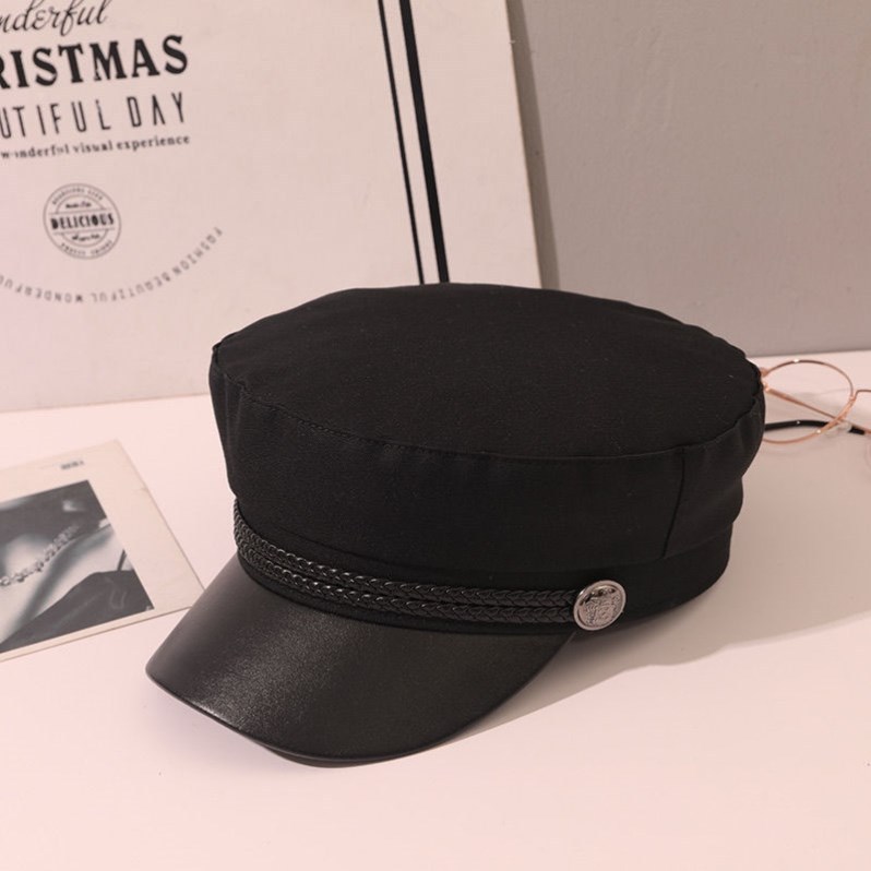 Black Cotton (Thin)trend Hat female fashion new pattern fashion Big head circumference Big face Fat face fit Of Hat