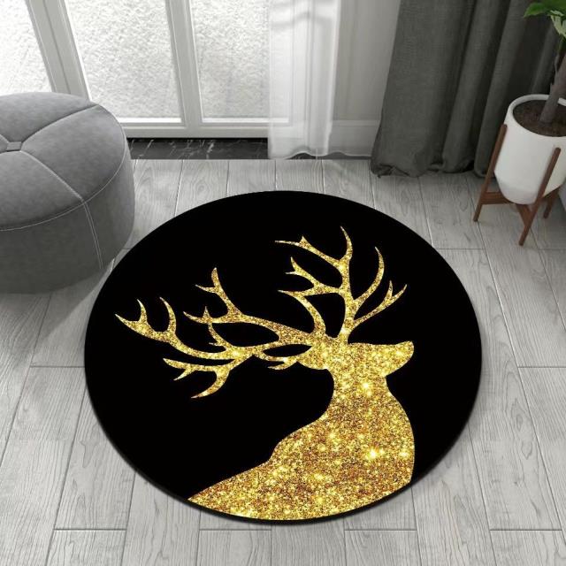 Golden Deercircular Carpet mat bedroom girl ins Northern Europe household chair Cushions children non-slip Computer chair Swivel chair Mat