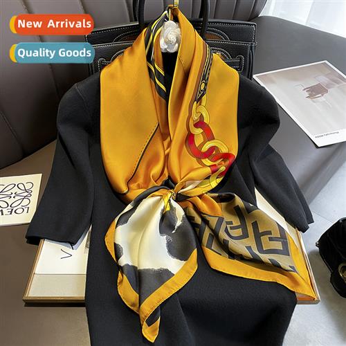 Silk Scarf Women Spring and Autumn Decorati Scarf Letters Co