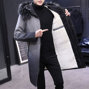 外套男秋冬季韩版潮流加绒加厚夹克男士风衣