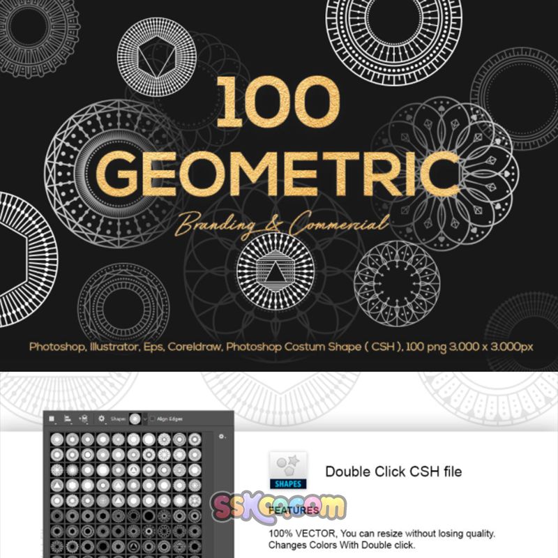 几何矢量形状LOGO标志品牌印花图案图形设计素材AI矢量模板