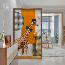 напольная ширма 轻奢北欧定制实木网红屏风隔断客厅酒店玄关遮挡聚财挡煞大象座屏