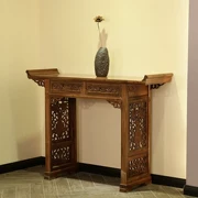 Giả gỗ cổ điển rắn hai bình vẽ trường hợp cho bàn 榆 gỗ chạm khắc bàn phật bàn Ming và Qing bàn squat - Bàn / Bàn