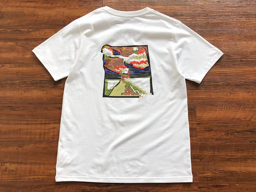 WhiteTricolor destroy by fire Yanshan Honeysuckle Short sleeve