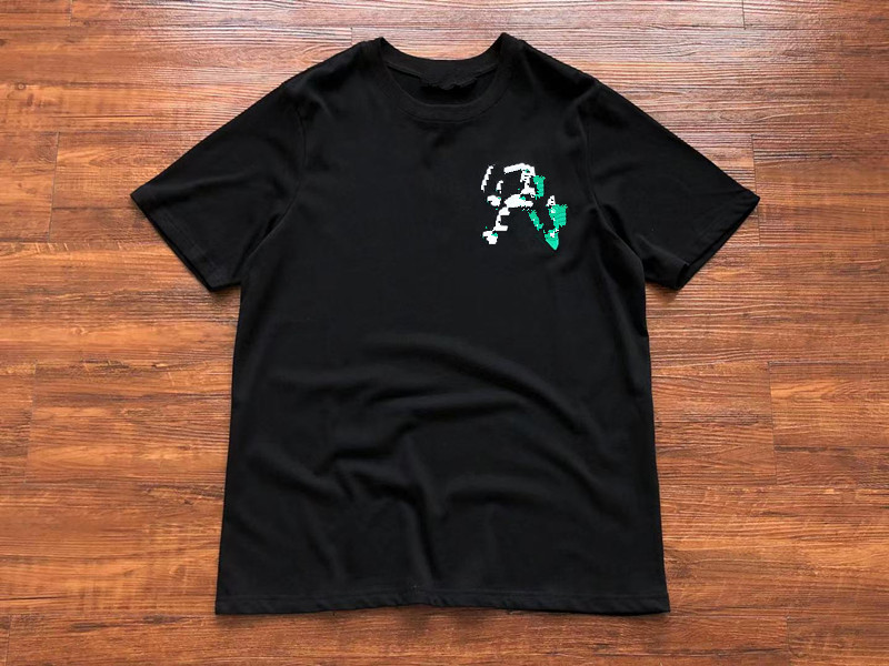 BlackLeft chest A Letter band flower Two colors Short sleeve