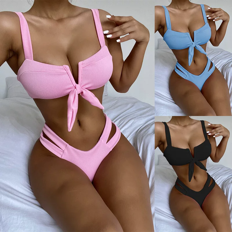 Купальник с бантом, пляжный sexy пояс, коллекция 2021 года, европейский стиль