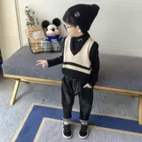 Трикотажный шерстяной жилет для мальчиков, детский демисезонный свитер, V-образный вырез, коллекция 2021