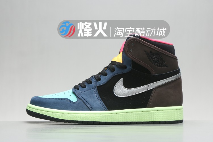 BiohackerBeacon fire quality goods Nike official website AJ Men's Shoes Obsidian Biology hacker AJ1 Small Barb black Mocha Gao Bang Women's Shoes