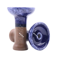 Обалако керамический дым горшок синий и белый цвет (глубокая миска)