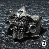 Tù nhân Handmade Wasteland gốc Undead Old Joe Crazy Max Mask Đàn ông và phụ nữ 925 Nhẫn bạc Sterling - Nhẫn nhẫn nam pnj