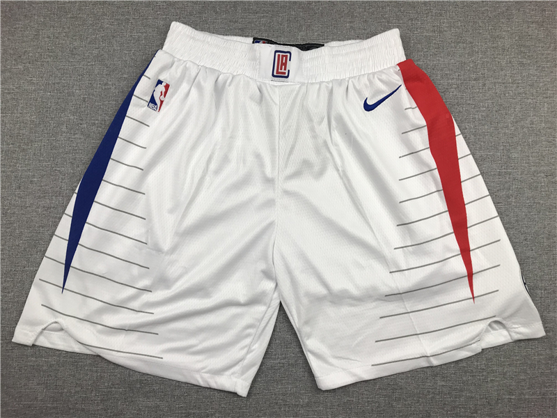 Clipper White Pants21 years basket net Clippers Thunder Miami Heat Tripartite joint name New season City Edition Award Edition Embroidery Basketball pants shorts