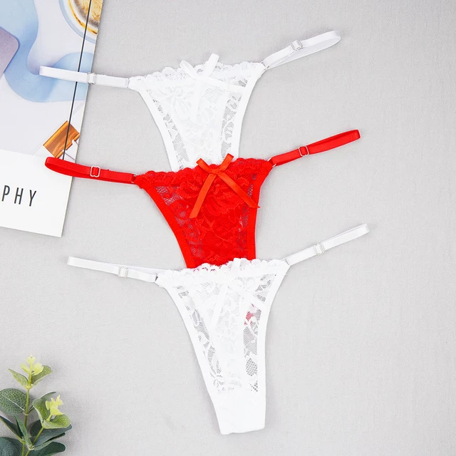 3 шт./набор женщины sexy thong трусики кружевные прозрачные