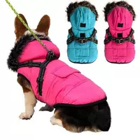 Winter Pet Dog Coat Dog Jacket with Harness Warm Soft