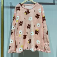 Утолщенный теплый топ - розовый медведь.