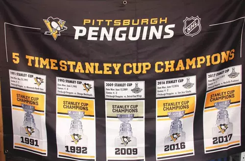 Пинопбург Пингвинз Стэнли Кубок 5 -временный чемпионат Флаг чемпионата