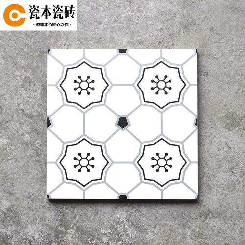 200*200 Черно -белый кирпичный Испания Абстрактный геометрический стиль керамический настенный плитки