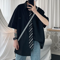 Трендовый галстук, однотонная рубашка для школьников, куртка, в корейском стиле