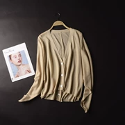 G * 26 Mùa Thu thời trang đơn giản màu rắn V-Cổ cardigan áo Hàn Quốc phiên bản của hoang dã dài tay đơn ngực áo len