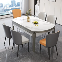 Современная простота рок панель обеденный стол и стул Комбинированный свет роскошная маленькая квартира Домохозяйственная телескопическая складная деревянная склад