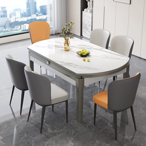 Современная простота рок панель обеденный стол и стул Комбинированный свет роскошная маленькая квартира Домохозяйственная телескопическая складная деревянная склад