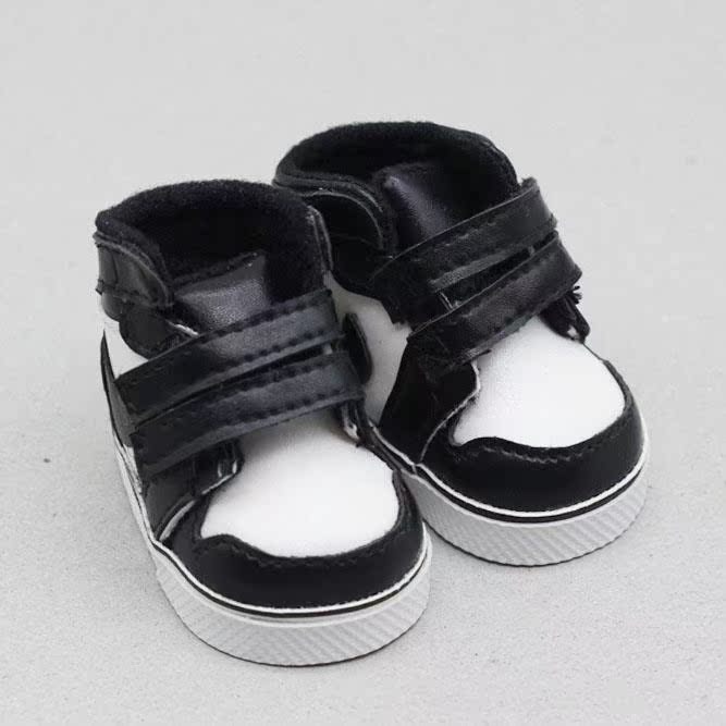 Double Button Black And Whitegoods in stock 20cm doll use shoes Star of the same style doll Doll parts AJ5CM Baby shoes BJD1 / 6 gym shoes