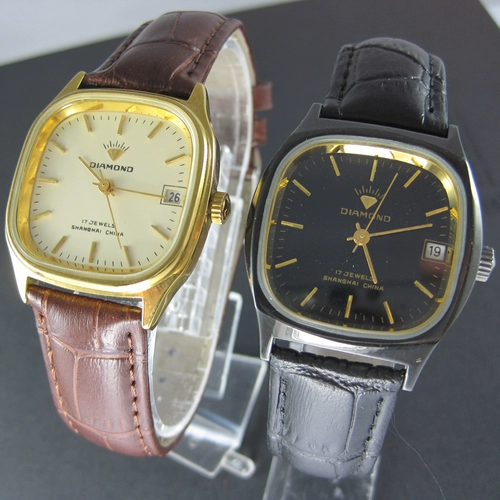 Оригинальные бриллиантовые механические квадратные механические часы, мужские часы подходит для мужчин и женщин, ремень, ностальгия